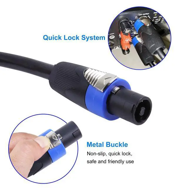 Alt view image 6 of 7 - 4 Conductor Speakon Cable to NL4MP Socket, 3.28FT 12AWG 1PCS | 4 Wire NL4FX Twist Lock Extension Cables, Compatible NL4 & NL2 Series Port, for Chuchero, Speaker, Bi-AMP, Church, Gig, Bar