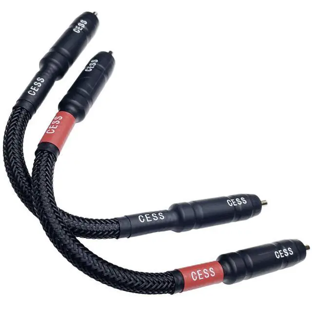 Alt view image 4 of 5 - Braided RCA Male to Male Stereo Patch Cable, 6 in, 2-Pack