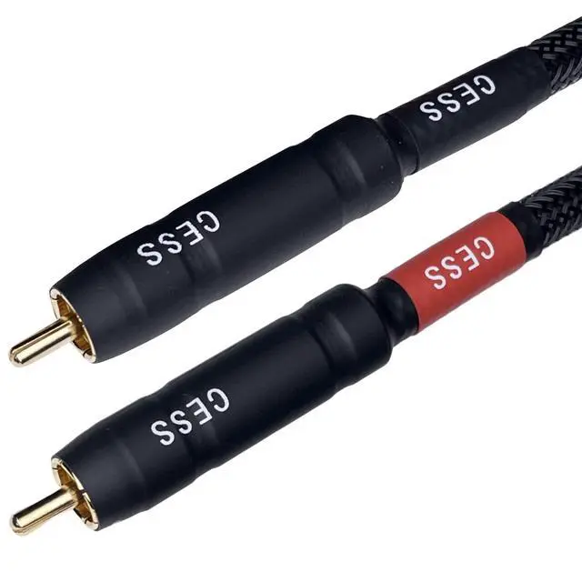 Alt view image 3 of 5 - Braided RCA Male to Male Stereo Patch Cable, 6 in, 2-Pack