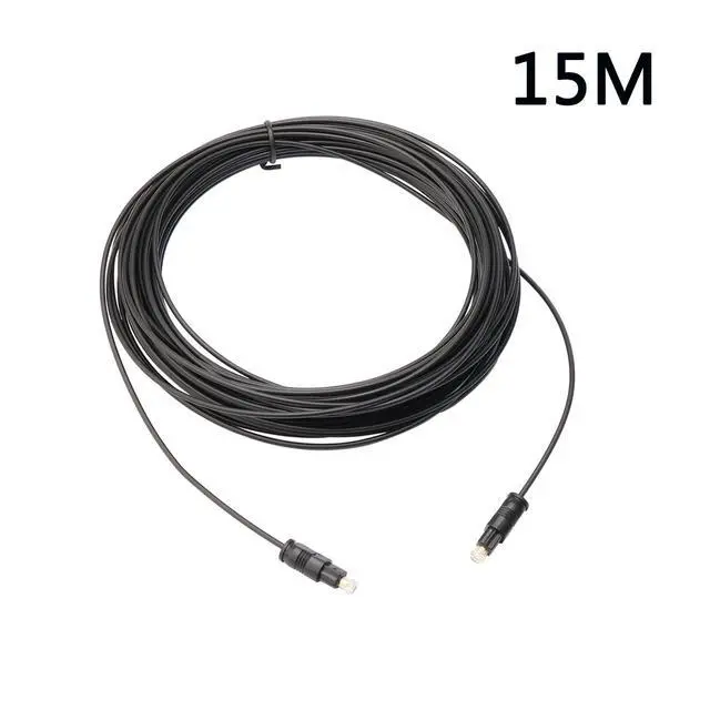 Alt view image 2 of 7 - 15M Black Digital Fiber Optical Audio SPDIF TosLink Cable