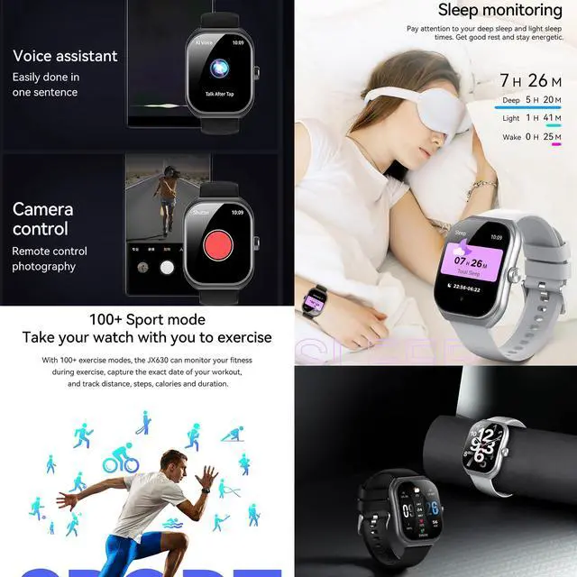 Alt view image 6 of 6 - Smart Watches for Men(Answer/Make Call), 2.01" Curved Screen HD Fitness Tracker Watch with Blood Pressure/Heart Rate Monitor, SpO2, Fitness Watch for Men, Smart Watch for Android/iOS Phones (Black)