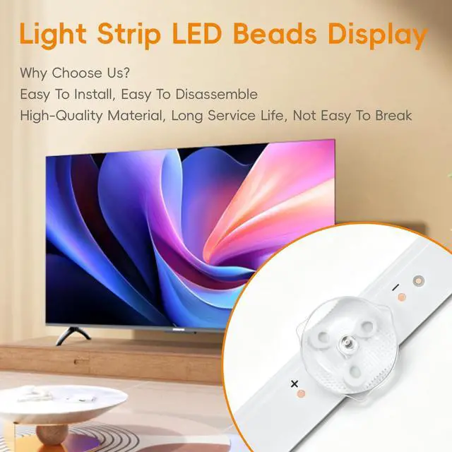 Alt view image 5 of 7 - 12 pcs LED Backlight Strips for Samsung 60" | 6L+6R; Fits UN60H6203, UN60J6200AF; Replaces BN96-29074A, BN96-29075A, 2013SVS60