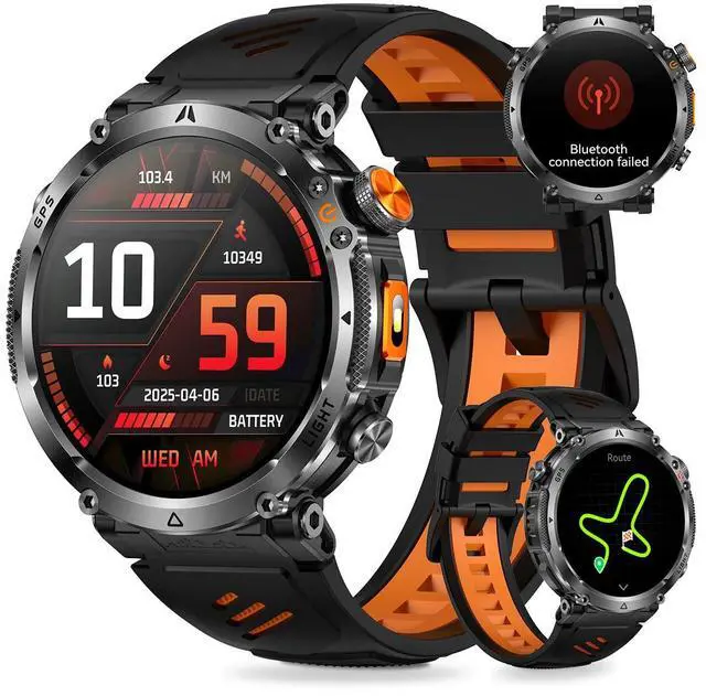 Main image of Military Smartwatch for Men with GPS, 850nAh, 1.7-Inch HD Outdoor Watch | 3ATM Waterproof, Answer/Make Call, with LED Flashlight / 100+ Sports Modes / Fitness Tracker, Compatible with Android & iOS