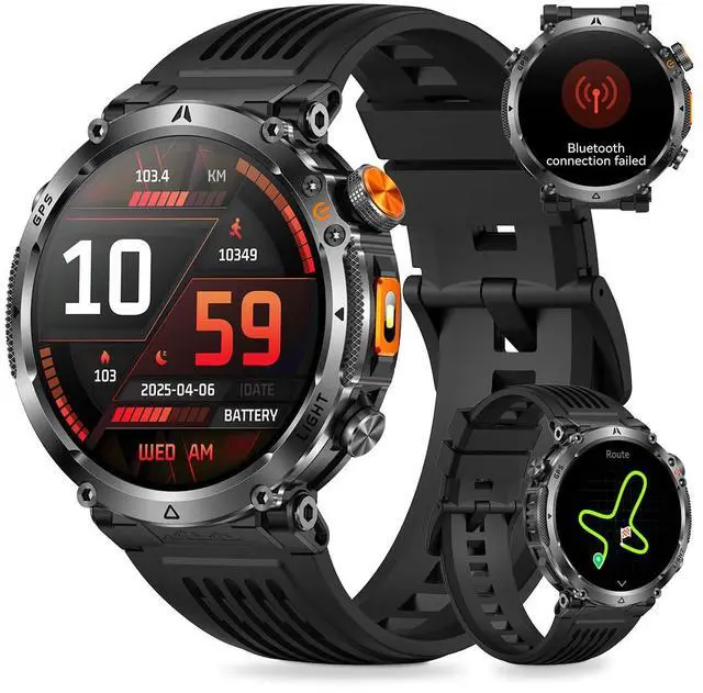 Main image of Military Smartwatch for Men with GPS, 850nAh, 1.7-Inch HD Outdoor Watch | 3ATM Waterproof, Answer/Make Call, with LED Flashlight / 100+ Sports Modes / Fitness Tracker, Compatible with Android & iOS