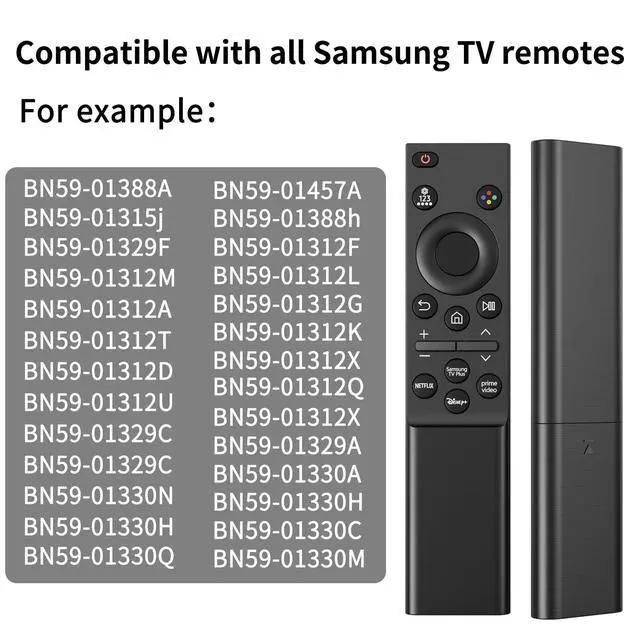 Alt view image 2 of 5 - 2 Pack BN59-01457A BN59-01388A BN59-01388H Replacement Remote Control, Universal for Samsung Crystal UHD NEO QLED 8K Smart TV, Fits CU7000 DU7200, 2015-2026 Models