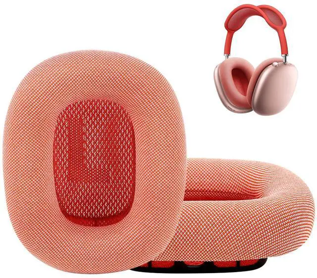 Main image of Replacement Ear Cushions for AirPods Max 1 Over-Ear Headphones, Mesh Fabric Covered Earpads with Memory Foam and Magnet (Pink)