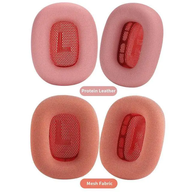 Alt view image 4 of 6 - Replacement Ear Cushions for AirPods Max 1 Over-Ear Headphones, Mesh Fabric Covered Earpads with Memory Foam and Magnet (Pink)