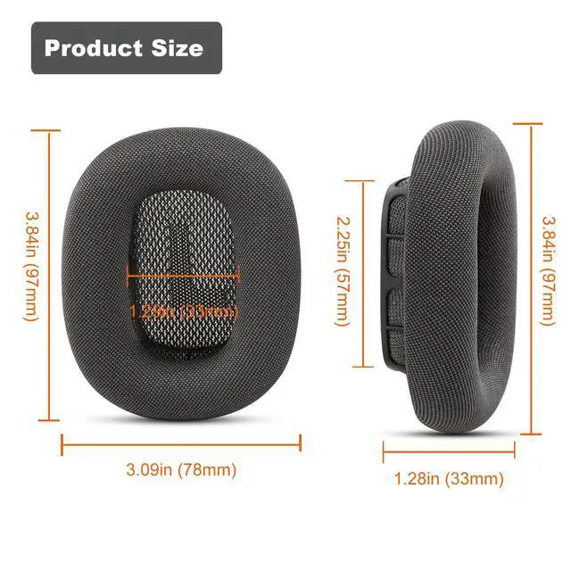 Alt view image 5 of 6 - Replacement Ear Cushions for AirPods Max 1 Over-Ear Headphones, Mesh Fabric Covered Earpads with Memory Foam and Magnet (Pink)