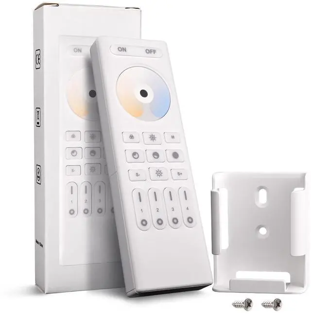 Main image of CCT Dual White RC02RF RF Remote 2.4G 4-Zone for CCT LED Strip Controller | Touch Remote Panel Supports Dual White CCT Adjustment CCT LED Strip Controller Work with WB5 LM052 LM053 C02W C02Z C02RF