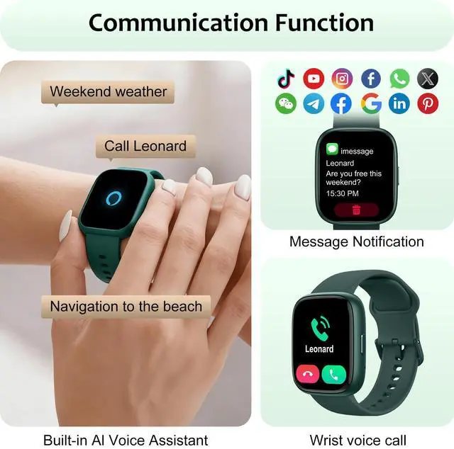 Alt view image 3 of 6 - Smart Watch (Answer/Make Call) for iPhone&Android, 1.83" Smartwatches with Sleep Monitor Heart Rate Activity Tracking, IP68 Waterproof, Fitness Tracker 100+Sport, Reloj Inteligente 30 Day+Battery Life