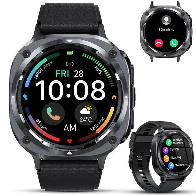 Main image of Military Smart Watches for Men(Answer/Make Calls), 1.39" HD Fitness Watch, 24/7 Heart Rate Sleep Monitor, Smart Watch for Men,114+ Sport Modes, IP68 Waterproof Smartwatch for Android iOS, 30Day, Black