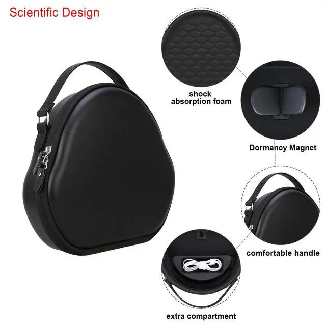 Alt view image 5 of 7 - Smart Case for Apple AirPods Max Wireless Over-Ear Headphones(Supports Sleep Mode), New AirPods Max Headphones Hard Carrying Case,Earphone Travel Protective Holder Storage Bag, Black