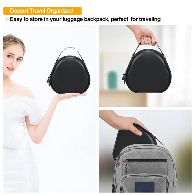 Alt view image 7 of 7 - Smart Case for Apple AirPods Max Wireless Over-Ear Headphones(Supports Sleep Mode), New AirPods Max Headphones Hard Carrying Case,Earphone Travel Protective Holder Storage Bag, Black