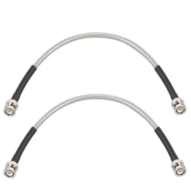 Main image of BNC Male to BNC Male Cable 1FT 2PCS, RG58 Coaxial Cable, Solid Copper Core, Double Shielded Low Loss RF Cable for CCTV, Video, Radio, Oscilloscope, Test Equipment