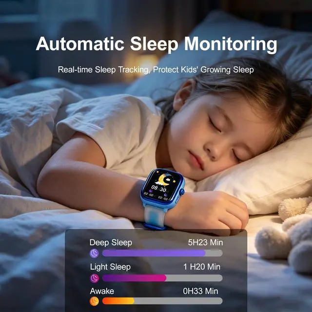 Alt view image 3 of 7 - Kids Smart Watch, 1.83 Inch HD Screen, Heart Rate Tracking, Sleep Monitor, 20+ Sports Modes, Built-in Music Player, Flashlight, Learning Apps & Educational Mini Games, Gift for Boys Girls Ages 3-12
