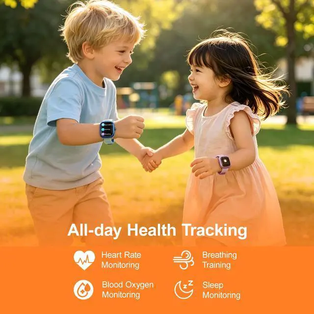 Alt view image 2 of 7 - Kids Smart Watch, 1.83 Inch HD Screen, Heart Rate Tracking, Sleep Monitor, 20+ Sports Modes, Built-in Music Player, Flashlight, Learning Apps & Educational Mini Games, Gift for Boys Girls Ages 3-12