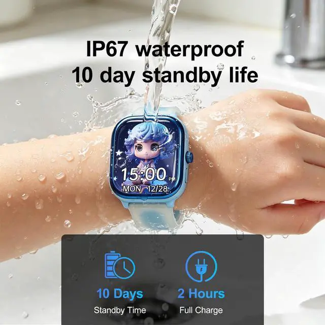 Alt view image 7 of 7 - Kids Smart Watch, 1.83 Inch HD Screen, Heart Rate Tracking, Sleep Monitor, 20+ Sports Modes, Built-in Music Player, Flashlight, Learning Apps & Educational Mini Games, Gift for Boys Girls Ages 3-12