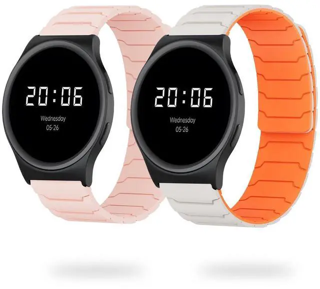 Main image of 20mm, 22mm Magnetic Watchband Compatible with Moto Watch 120 Band, Silicone Sport Strong Magnet Strap for 70, 100, 120, 360 3rd Gen 2020 Smartwatch