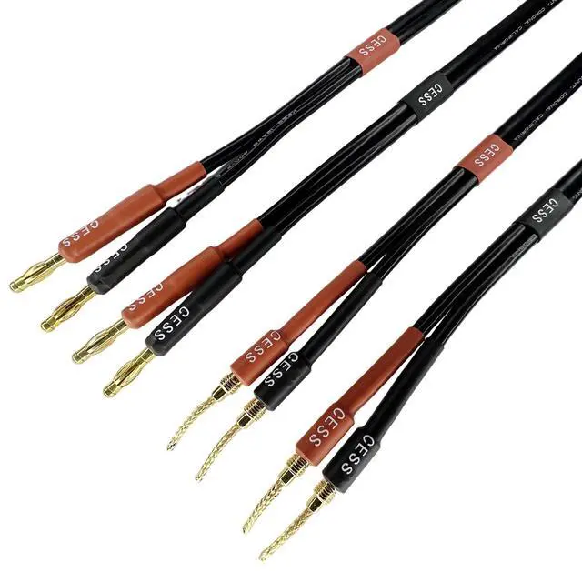 Alt view image 4 of 6 - Braided-Type Pin Plug to 4mm Standard-Type Banana Plug Cable, 3 FT