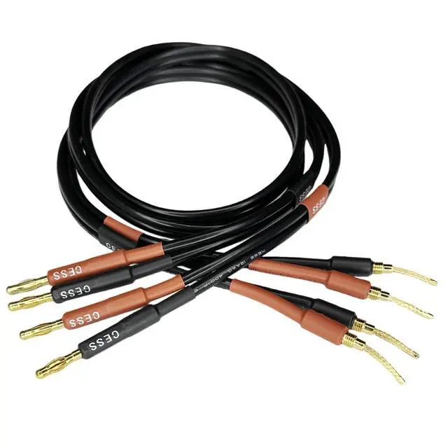 Alt view image 2 of 6 - Braided-Type Pin Plug to 4mm Standard-Type Banana Plug Cable, 3 FT