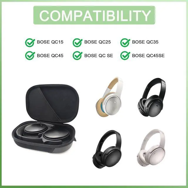 Alt view image 2 of 7 - Headphone Headset Hard Case Compatible with Bose QuietComfort QC Ultra QC45 QC35 QC25 QC15 QCSE, Wireless Noise-canceling Headphone case with Cable Storage,Travel Storage Bag