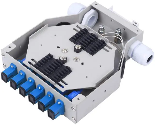 Alt view image 6 of 7 - SC-UPC 6 Simplex 6 Port DIN Rail SM Fiber Optic Enclosure ODF (Includes Pigtail and 6PC Coupler)