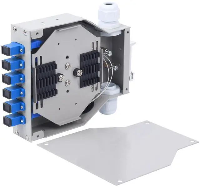 Alt view image 3 of 7 - SC-UPC 6 Simplex 6 Port DIN Rail SM Fiber Optic Enclosure ODF (Includes Pigtail and 6PC Coupler)