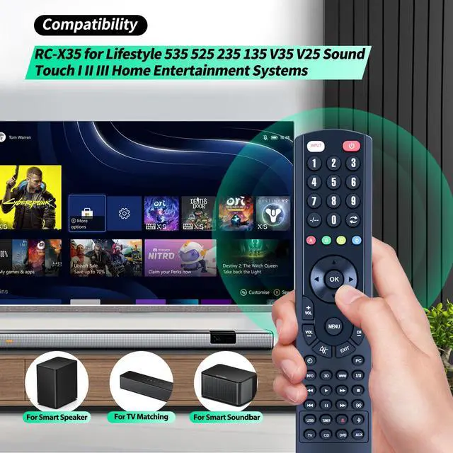 Alt view image 2 of 7 - RC-X35L New Remote Control Replacement for Bose Lifestyle 535 525 235 135 V35 V25 SoundTouch I II III Home Entertainment Systems Controller