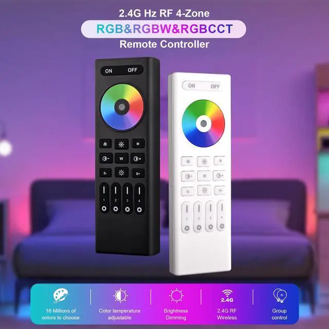 Alt view image 5 of 6 - RC03RF 2.4G 4-Zone Touch RF Remote RGB/RGBW/RGBCCT WB5 LM052 C03RF C04RF | Multi-Zone Wireless Touch Remote Controller For RGB RGBW RGBCCT LED Strip