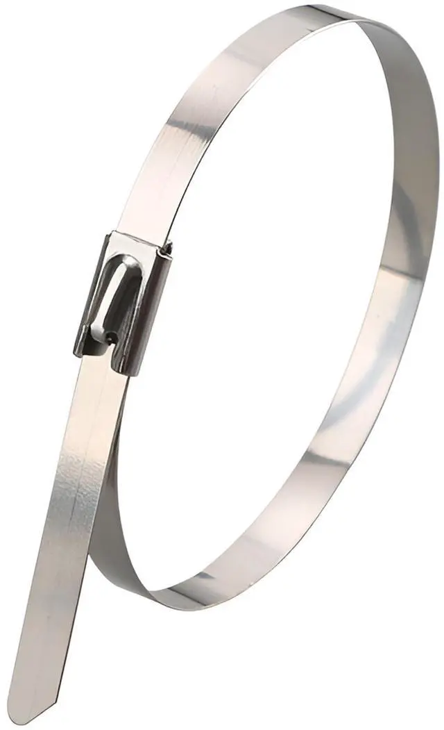 Main image of 100 Pack 316 Stainless Steel Zip Ties Heavy Duty, 12 Inch, 198 lbs Tensile Strength, Self-Locking 300mm x 4.6mm, Weatherproof & Corrosion Resistant for Outdoor, Marine, Exhaust Wrap