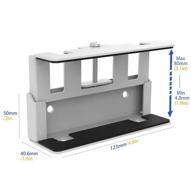 Alt view image 2 of 7 - All-Metal Adjustable Width Power Strip/Laptop Chargers Holder Mount - Under Desk or Wall Mountable Universal Organizer for Power Strips, Laptop Chargers & Cable Management (Large)