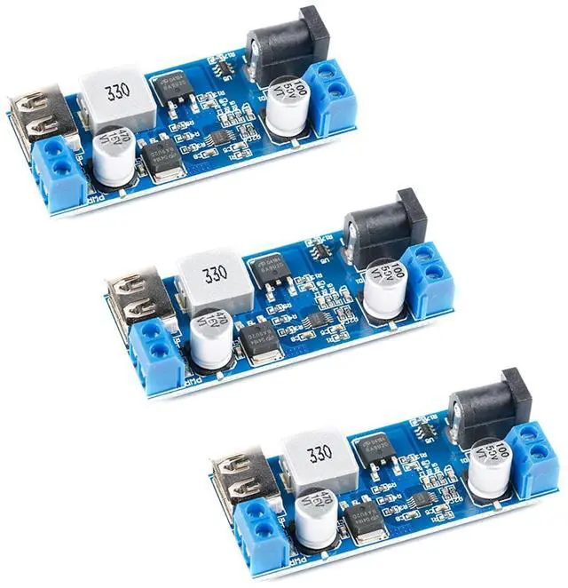 Main image of 3Pcs XY-3606 DC-DC Step-Down Power Module 9V 12V 24V to 5V 5A Buck Converter Module 9-36V Step Down to USB 5V Transformer Dual Output Voltage Regulator Board