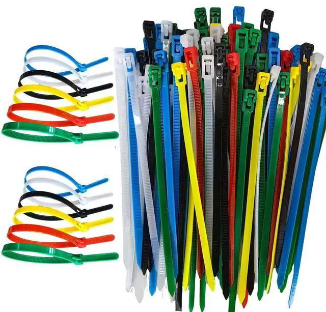 Main image of 200 Pcs 6 Inch Removable Zip Ties,Reusable Cable Zip Ties,Buckle Self-Locking Premium Nylon Cable Wire Ties, Heavy Duty 50Lbs Tensile Strength Colored Plastic Cable Ties for Indoor Outdoor (6 Inch)
