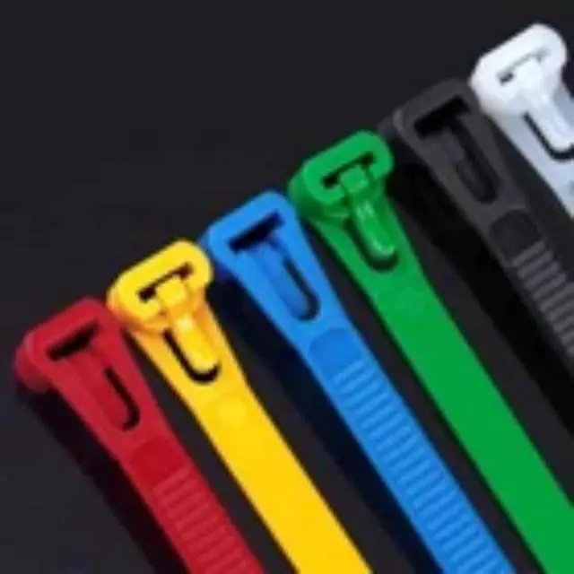Alt view image 2 of 6 - 200 Pcs 6 Inch Removable Zip Ties,Reusable Cable Zip Ties,Buckle Self-Locking Premium Nylon Cable Wire Ties, Heavy Duty 50Lbs Tensile Strength Colored Plastic Cable Ties for Indoor Outdoor (6 Inch)