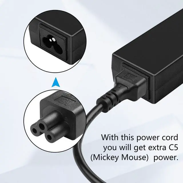 Alt view image 5 of 6 - C6 to Dual C5 Power Cord, IEC 320 C6 Male to 2XC5 Female Splitter, 2.5A/125V, 1FT/0.3M, Black, Laptop Power Replacement Cable