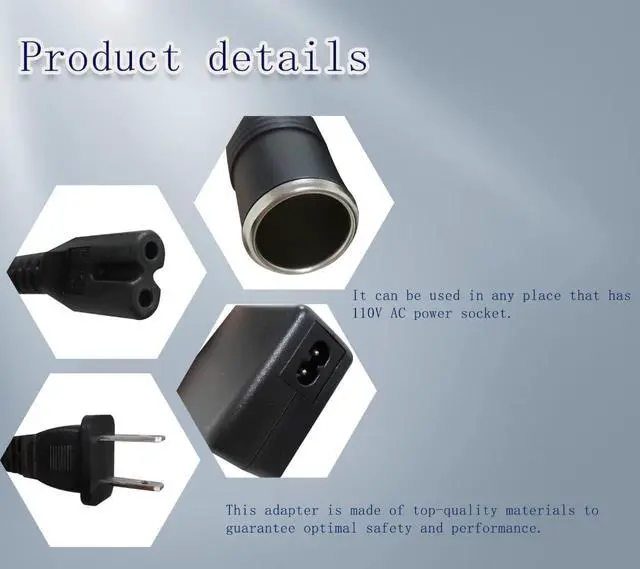 Alt view image 3 of 5 - 12V 110V AC Power Converter for Iceless Thermoelectric Coolers | Power Supply Cord Compatible with Igloo Iceless Kool Mate Cool Chill Thermoelectric Coolers
