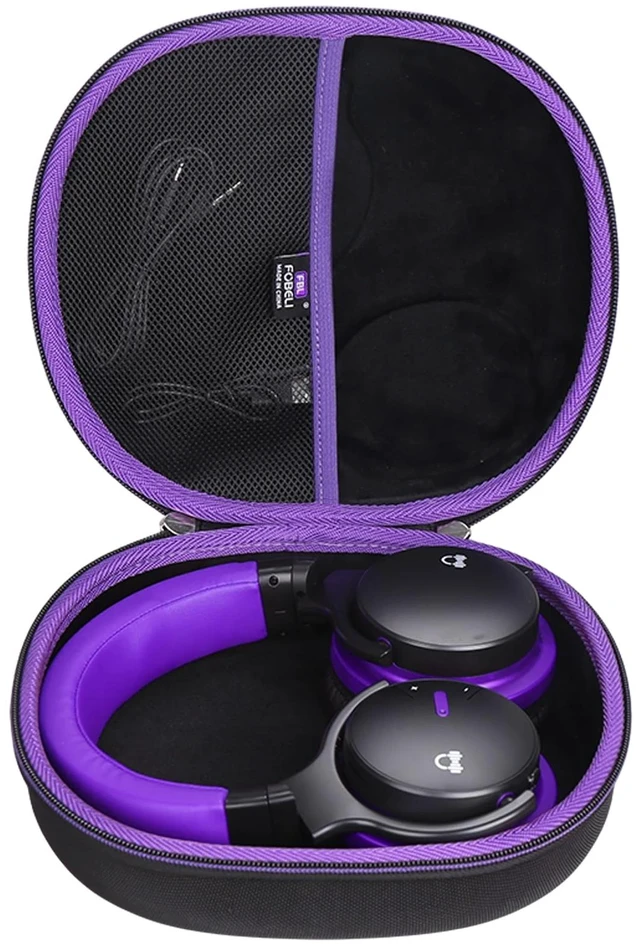 Main image of Hard Headphone Storage Case for Silensys E7 / PurelySound E7 / MOVSSOU E7 / COWIN E7 / Tapela E7 / Audonia E7 Active Noise Cancelling Bluetooth Headphones (Case Only) (Purple)