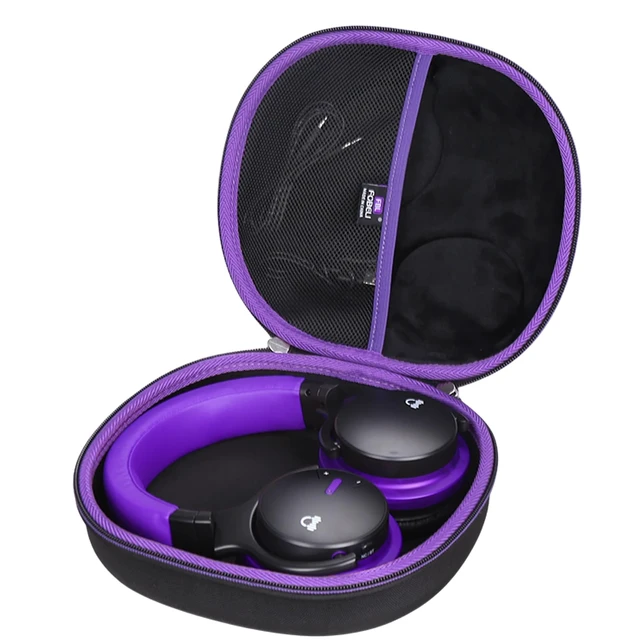 Alt view image 2 of 7 - Hard Headphone Storage Case for Silensys E7 / PurelySound E7 / MOVSSOU E7 / COWIN E7 / Tapela E7 / Audonia E7 Active Noise Cancelling Bluetooth Headphones (Case Only) (Purple)