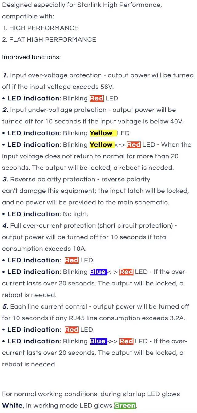 Alt view image 6 of 7 - 320W PoE Injector with Comprehensive Protection. Suitable for High Performance Dishy