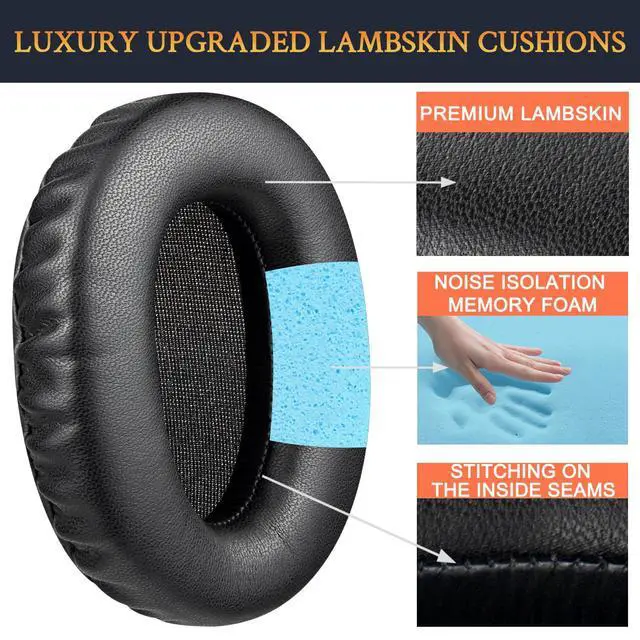 Alt view image 4 of 6 - Lambskin Earpads for Sony WH-CH700N/MDR-ZX780/MDR-ZX770 - Black | for Sony WH-CH700N/MDR-ZX780/MDR-ZX770/MDR-10R Headphones