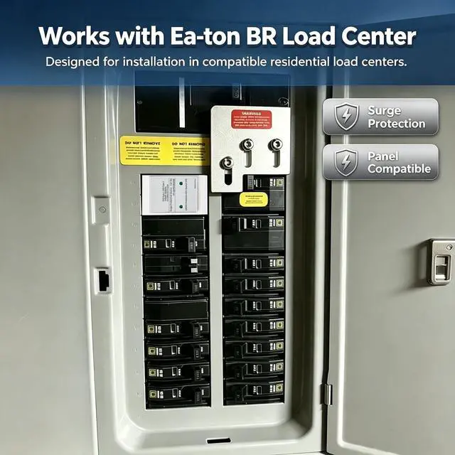 Alt view image 3 of 7 - Type BR Whole Panel Circuit Breaker Surge Protective Device 35A 120V/240V | Brnsurge Replacement Brsurge Equivalent Fits Ea-ton Type BR Panel QSPD2A035B Replacement Si-emens QSPD2A035B Equivalent