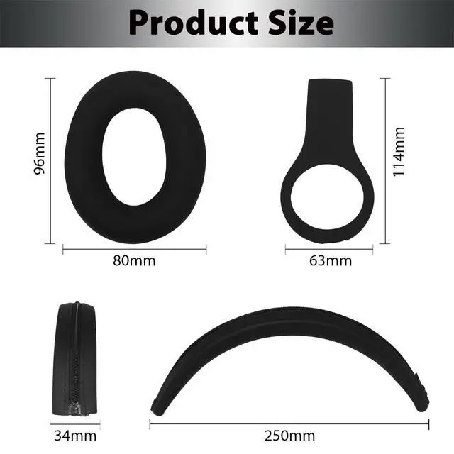 Alt view image 6 of 6 - 3-in-1 Silicone Sweat Covers for Beats Studio Pro Headphones | Accessories with Ear Pad Covers & Zipper Headband Cover & Shell Covers, Sweatproof & Washable & Easy to Clean