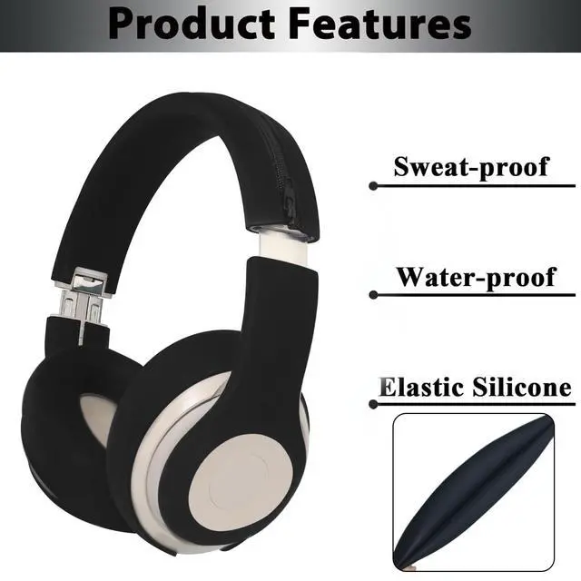 Alt view image 4 of 6 - 3-in-1 Silicone Sweat Covers for Beats Studio Pro Headphones | Accessories with Ear Pad Covers & Zipper Headband Cover & Shell Covers, Sweatproof & Washable & Easy to Clean