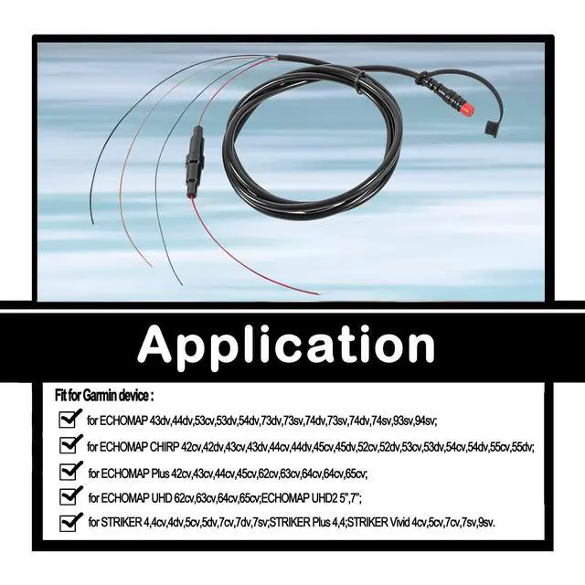 Alt view image 2 of 6 - Power/Data Cable 4-Pin Replace 010-12199-04 Compatible with Garmin Striker Echo, Striker Plus, Striker Vivid, Striker 4, Fishfinder, Echomap