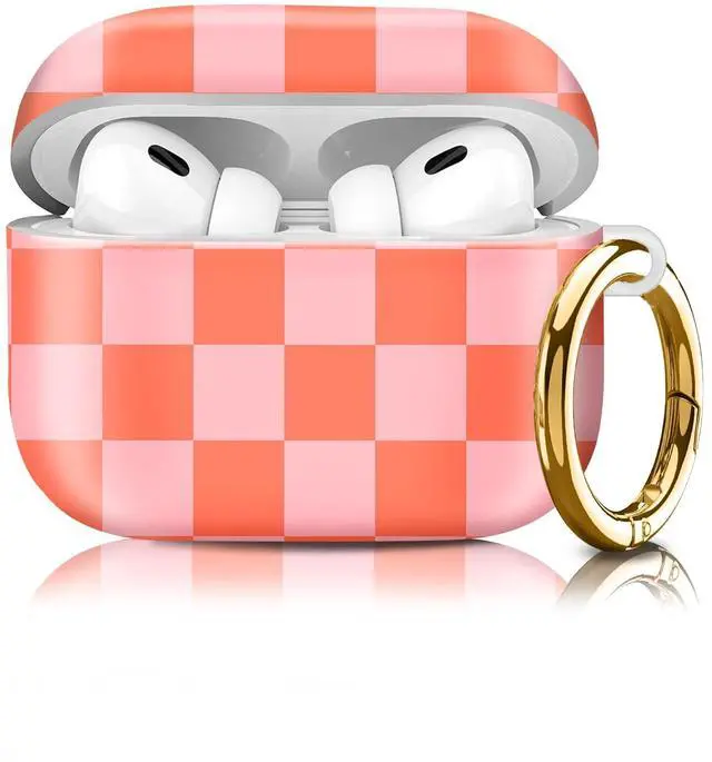 Main image of Compatiable for AirPod Pro 2nd/1st Generation Case,Lightweight & Durable Resistant Hard Case with Keychain,Stylish Design AirPod Case Cover for Women(Watermelon Red Checkerboard)