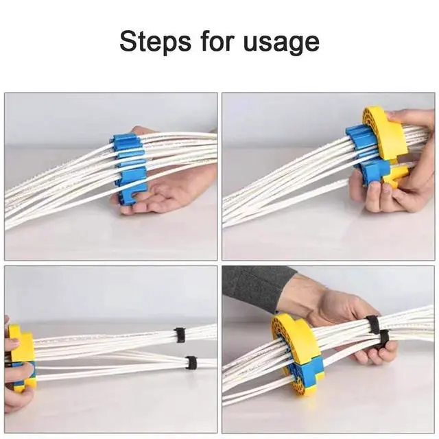 Alt view image 3 of 7 - Cable Organize Tool,Wire Comb,Cable Management Tool,Durable Wire Organizing Tools,Category 5/6 Universal Cabling Network Cable Management Kit,Prevent Entanglement Carding,Easy to Use (Yellow+Blue)