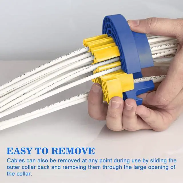 Alt view image 6 of 7 - Cable Organize Tool,Wire Comb,Cable Management Tool,Durable Wire Organizing Tools,Category 5/6 Universal Cabling Network Cable Management Kit,Prevent Entanglement Carding,Easy to Use (Yellow+Blue)