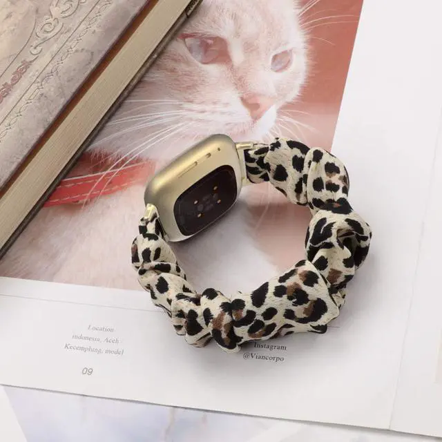 Alt view image 5 of 7 - compatible with Fitbit Sense/Versa 3/Versa 4/Sense 2 Bands,for Women,Scrunchie Fabric Replacement Wristbands Straps,Accessories,Large Small