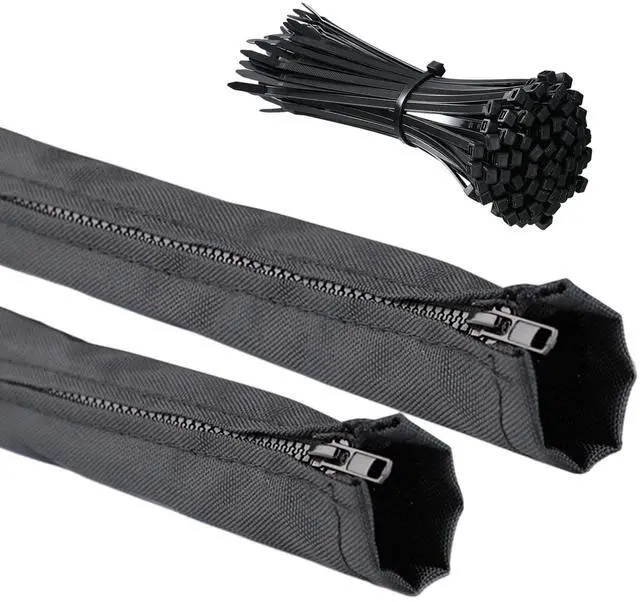 Main image of 2Pc Outboard Motor Cable Organizer with 100pcs Nylon Cable Tie, 47 Inch Long Zippered Rigging Sleeve for Cover Wire Extension Cord