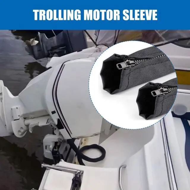 Alt view image 5 of 7 - Outboard Motor Rigging Sleeve, 2Pc Trolling Motor Sleeve 47 Inch Long Zippered Rigging Sleeve with 100pcs Nylon Cable Tie Outboard Motor Cable Sleeve for Cover Wire and Extension Cord